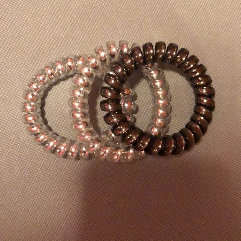 3 pck of metallic hair ties